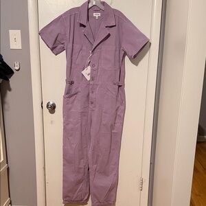 Purple Short Sleeve Jumpsuit